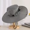 Men's Outdoor Deep Top Big Brim Breathable Sun Hat - Image 8