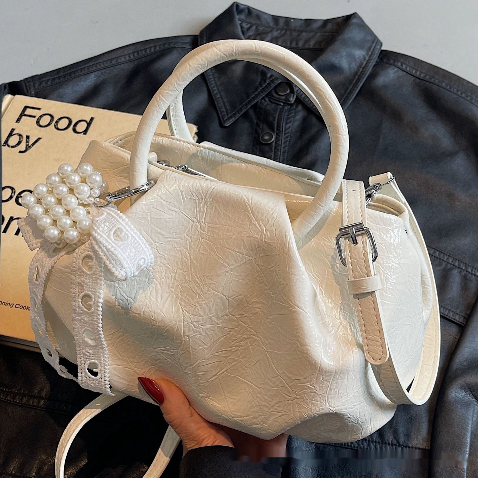 Portable Solid Color Cloud Fashion Shoulder Small Bag - Image 2