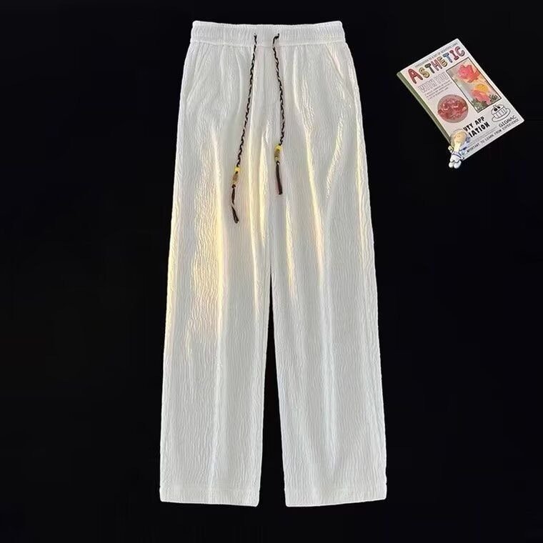 Men's Summer Thin Loose Straight Drooping Texture Pants - Image 4