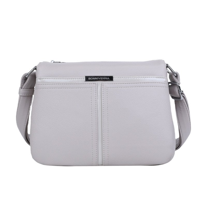 Soft Leather Multi-layer Crossbody Bag For Middle-aged People - Image 8