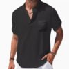 Loose Lapel Five-quarter Sleeve T-shirt - Image 2