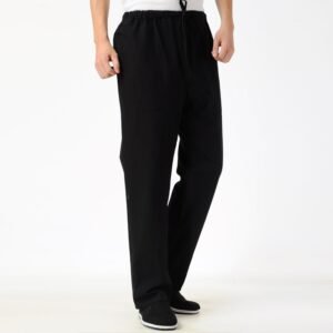 Men's Solid Color Pure Cotton Coarse Fabric Casual Pants