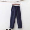 Men's Solid Color Pure Cotton Coarse Fabric Casual Pants - Image 4