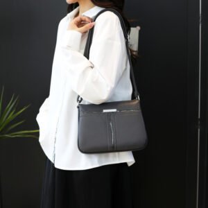 Soft Leather Multi-layer Crossbody Bag For Middle-aged People